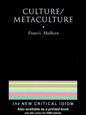 cover image of Culture/Metaculture